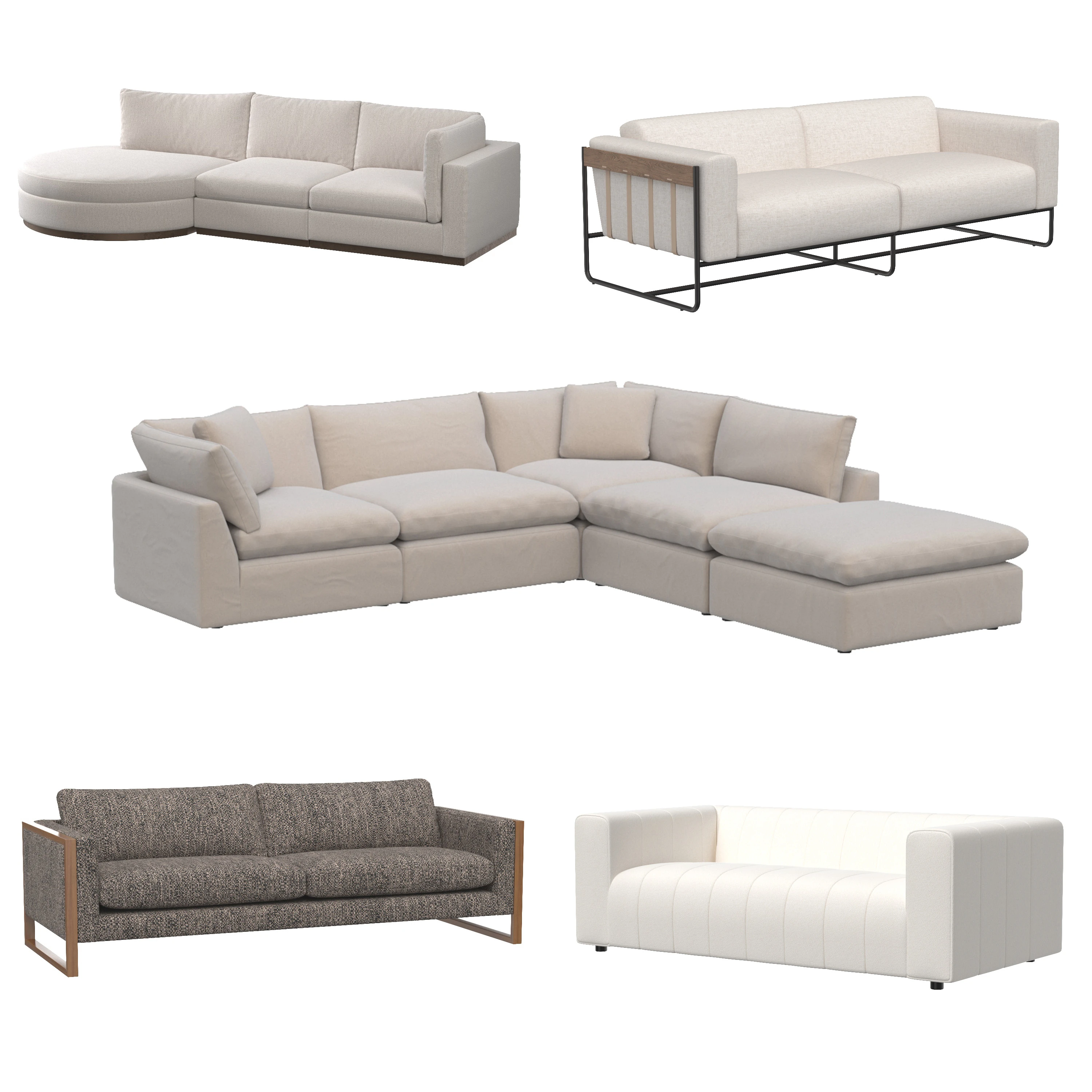 Four Hands Sofa Collection 04 3D Model_01